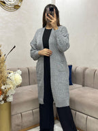 Cape en laine à poches