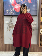 سترة صوفية طويلة منقوشة