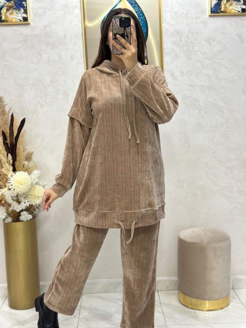 Ensemble sport chic en tissu spécial