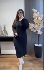 فستان متوسط ​​الطول من الصوف