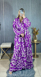 Robe cloche à manches bouffantes
