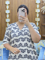 Robe Midi col V à vagues