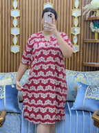 Robe Midi col V à vagues