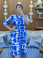 Robe Midi col V à motifs
