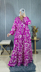Robe cloche à manches bouffantes