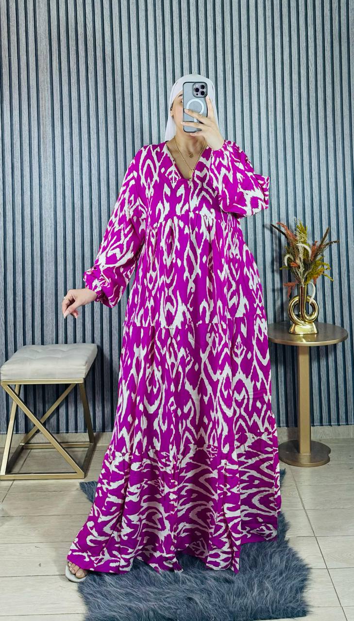 Robe cloche à manches bouffantes