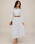 Robe chemise polka dot avec ceinture