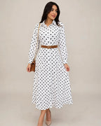 Robe chemise polka dot avec ceinture